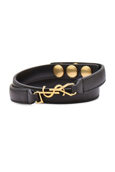 ysl beacelet|yves Saint Laurent leather bracelet.